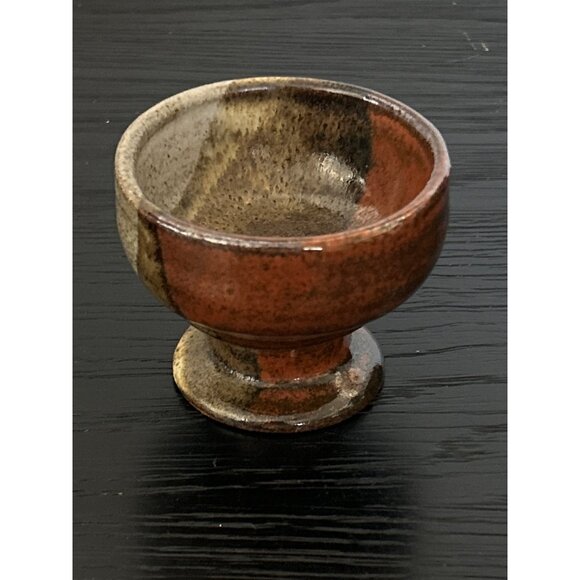 Studio Pottery Handcrafted by J. Baltus Ceramic Pedestal Bowl Rustic Glaze Farm - Picture 1 of 10